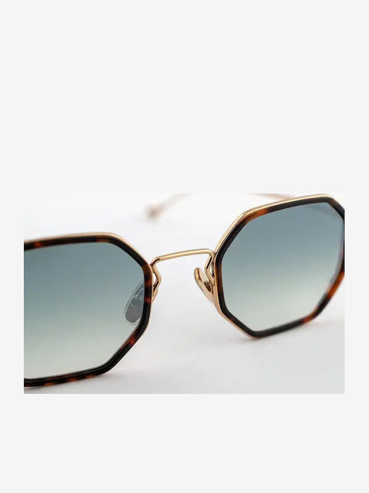 Eyepetizer Men's Sunglasses with Brown Tartaruga Metal Frame and Gold Gradient Lens 425184