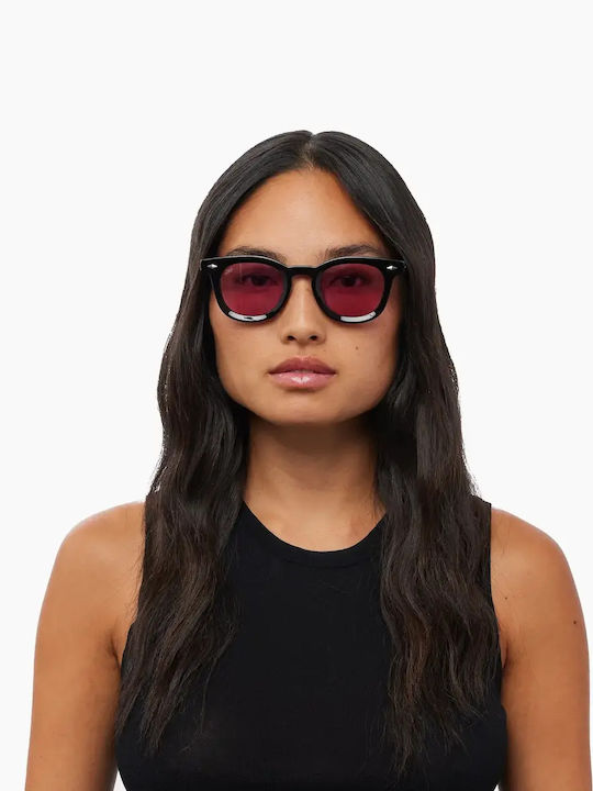 Akila Men's Sunglasses with Brown Tartaruga Plastic Frame and Black Lens 424820