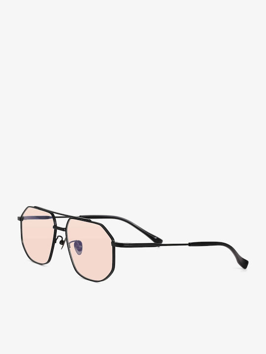 Projekt Produkt Men's Sunglasses with Black Metal Frame and Gold Lens 476464