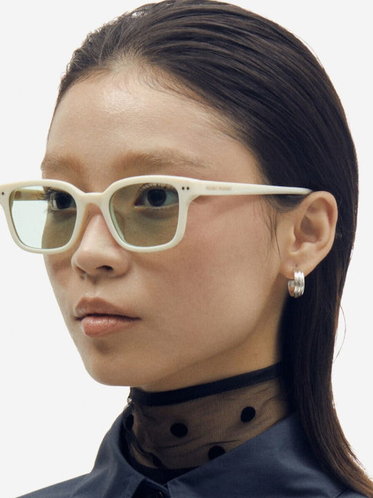 Projekt Produkt Unisex Sunglasses with Beige Horn-Rimmed Frame and Beige Lenses 476358
