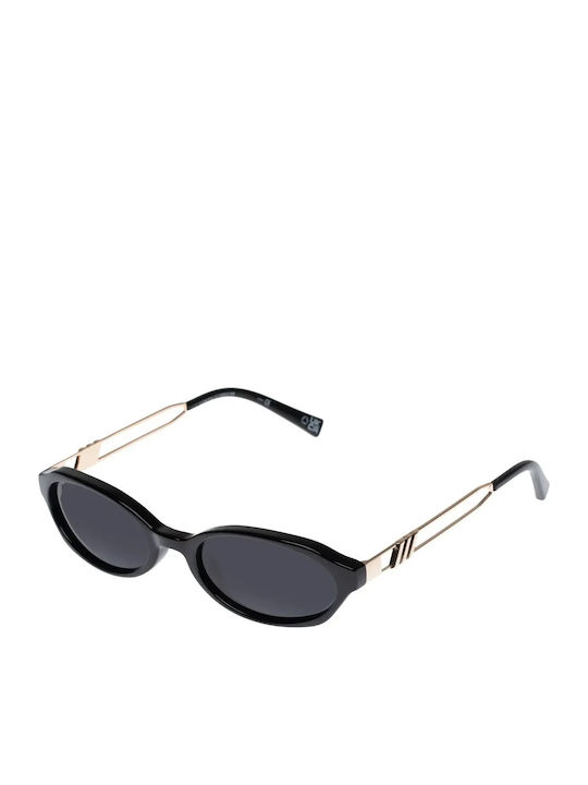 Le Specs Damen Sonnenbrille mit Schwarz Metall Gestell und Schwarz Linse LSP2352198
