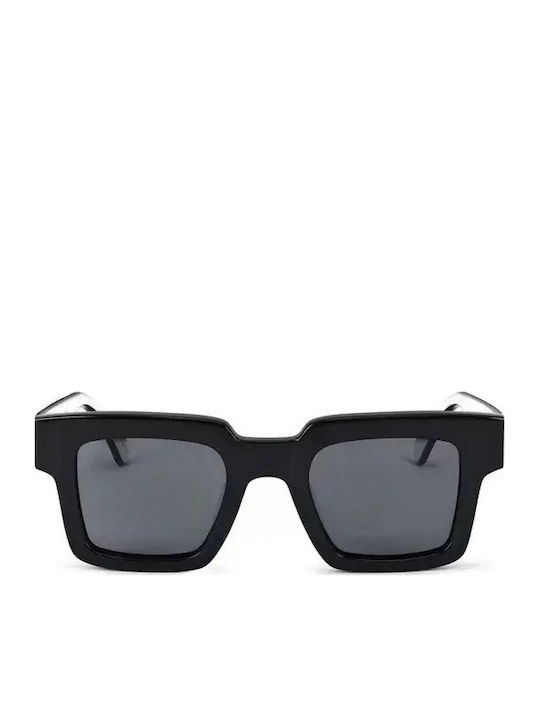 Oscar & Frank Alle Ossa Unisex Sunglasses with Black Plastic Frame and Black Lens 044BW