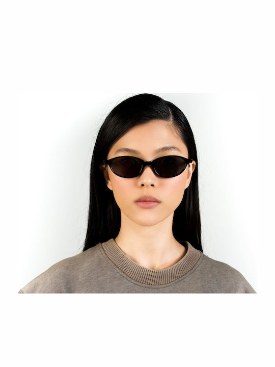 Oscar & Frank Sammy Women's Sunglasses with Black Horn-Rimmed Frame and Black Lens