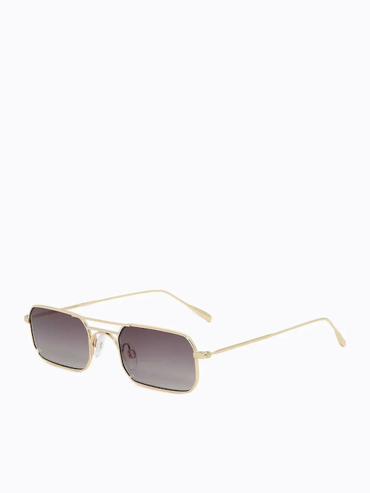 Carolina Lemke Unisex Γυαλιά Ηλίου με Χρυσό Μεταλλικό Σκελετό και Χρυσό Φακό 475987