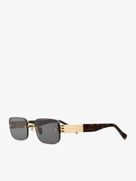 Projekt Produkt Unisex Sunglasses with Gold Tartaruga Metal Frame and Gray Lens 476427