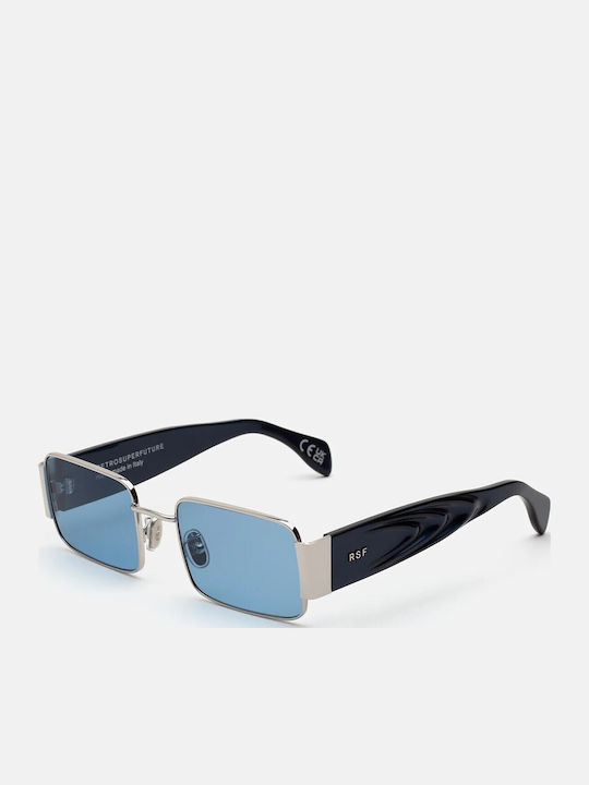 Retrosuperfuture Men's Sunglasses with Silver Metal Frame and Silver Mirror Lens 473781
