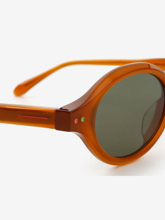 Projekt Produkt Men's Sunglasses with Brown Plastic Frame and Brown Lens 476384
