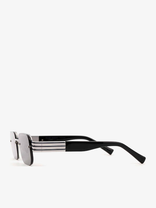 Projekt Produkt Men's Sunglasses with Silver Metal Frame and Silver Mirror Lens 476424