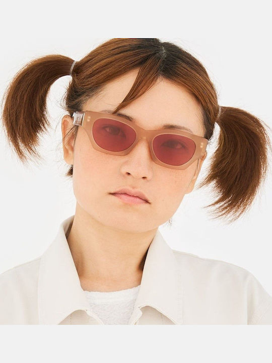 Retrosuperfuture Unisex Sonnenbrille mit Braun Kunststoff Gestell und Braun Linse 494202
