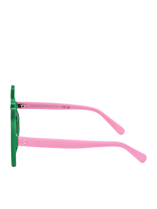 Unisex Sunglasses with Green Plastic Frame and Green Lens