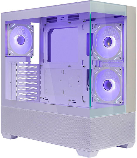 CoolerMaster Master Elite 690 Gaming Midi Tower Computer Case with Side Window and ARGB Lighting White
