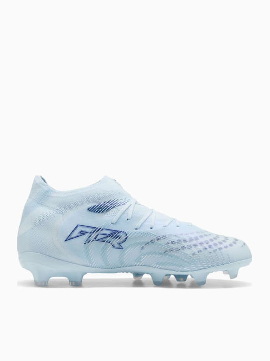 Future 9 Pro FG/AG Kids Soccer Cleats with Molded Outsole Light Blue