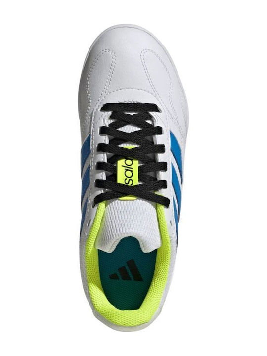 Kids Soccer Cleats Super Sala Indoor White