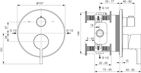 Ideal Standard Ideal Standard Ιι Joy Elektrische Gitarren Für Eingebaute Wasserhähne Für Dusche 2 Ausgänge
