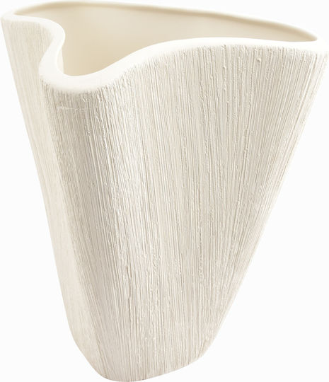 Βάζο Κεραμικό Μπεζ 28.5xΥ32.5cm