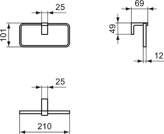 Ideal Standard Conca Badezimmerhaken Einzel mit Schrauben Silber