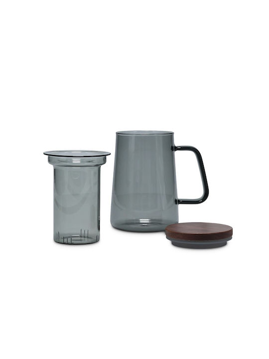 Salt & Pepper Glas Tasse Mit Deckel Graue 630ml