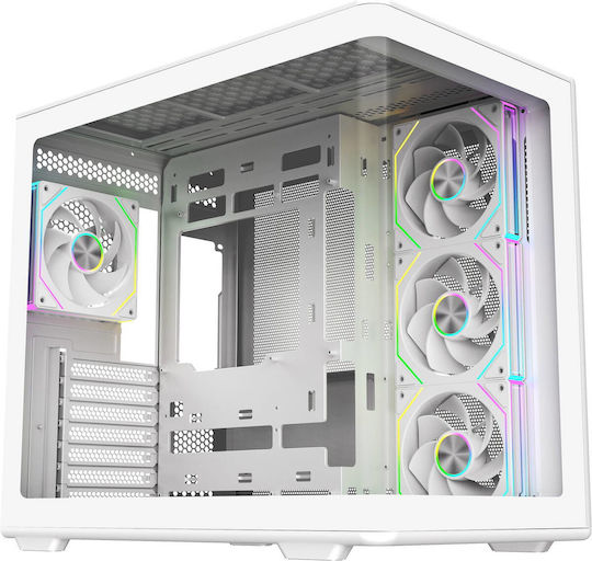 CoolerMaster Elite 600 Gaming Midi Tower Κουτί Υπολογιστή με Πλαϊνό Παράθυρο και ARGB Φωτισμό Λευκό