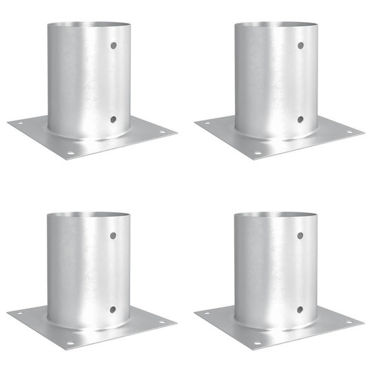 vidaXL Post Support for Garden Fence Made of Metal 18x18x15cm 4 Pieces Silver