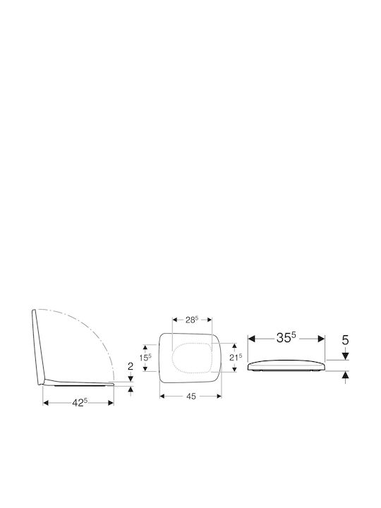 Geberit Selnova Καπάκι Λεκάνης Soft Close Πλαστικό Λευκό