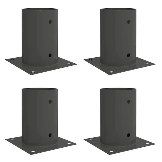 vidaXL Post Support for Garden Fence Made of Metal 15x15x15cm 4 Pieces