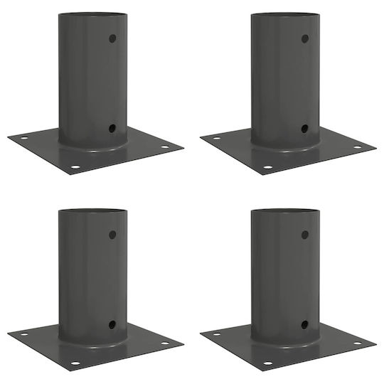 vidaXL Post Support for Garden Fence Made of Metal 15x15x15cm 4 Pieces