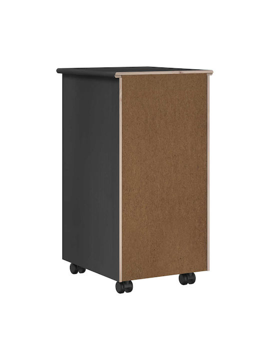 Office Drawer Made of Solid Wood Gray 34x39x65.5cm