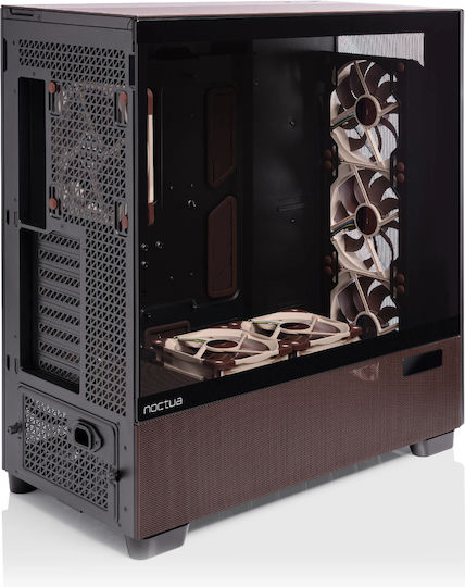 Antec Flux Pro Gaming Vollständiges Turm Computergehäuse mit Seitenfenster Noctua Edition Schwarz/Wood