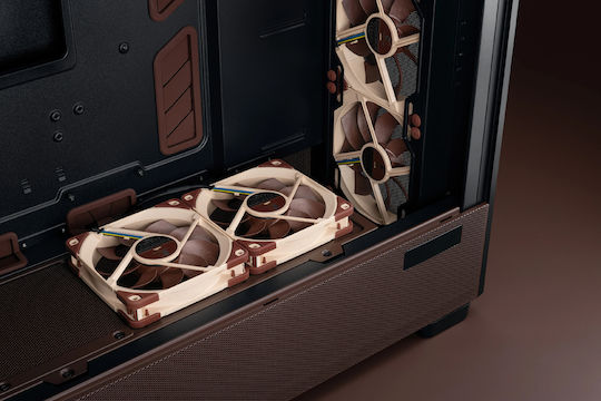 Antec Flux Pro Gaming Vollständiges Turm Computergehäuse mit Seitenfenster Noctua Edition Schwarz/Wood