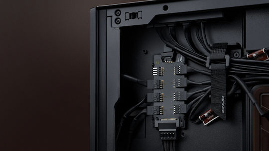 Antec Flux Pro Gaming Vollständiges Turm Computergehäuse mit Seitenfenster Noctua Edition Schwarz/Wood