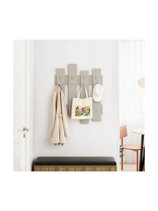 Shally Dogan Wooden Wall Hanger 4 Hooks Beige 64x4x79cm