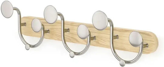 Umbra Wall Hanger Melody Wooden 8 Hooks Beige