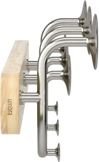 Umbra Wall Hanger Melody Wooden 8 Hooks Beige