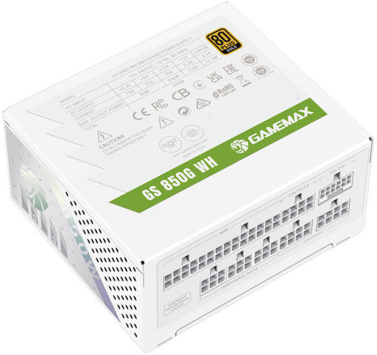 GameMax GS 850G 850W White Power Supply Full Modular 80 Plus Gold