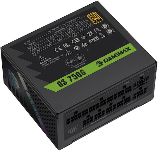 GameMax GS 750G 750W Μαύρο Τροφοδοτικό Υπολογιστή Full Modular 80 Plus Gold