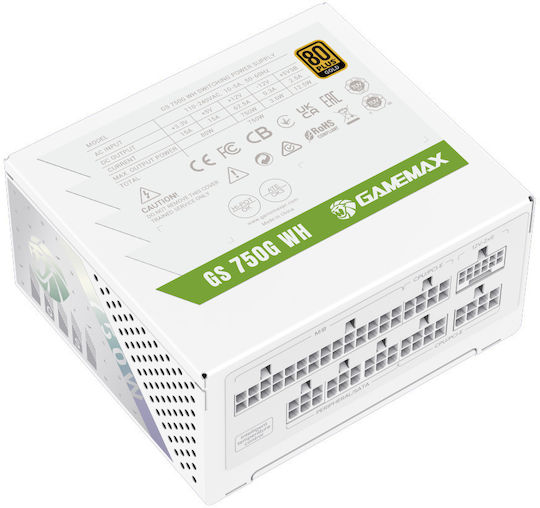 GameMax GS 750G 750W Λευκό Τροφοδοτικό Υπολογιστή Full Modular 80 Plus Gold