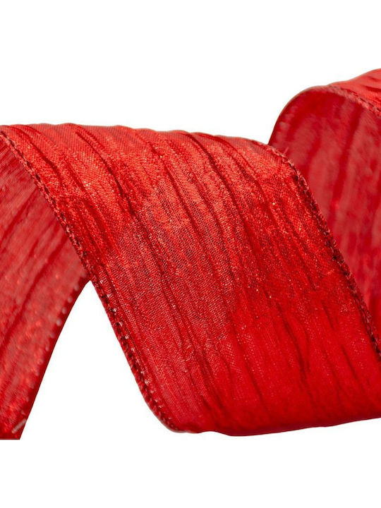 Crimped Ribbon 6.3cmx3m Red Red