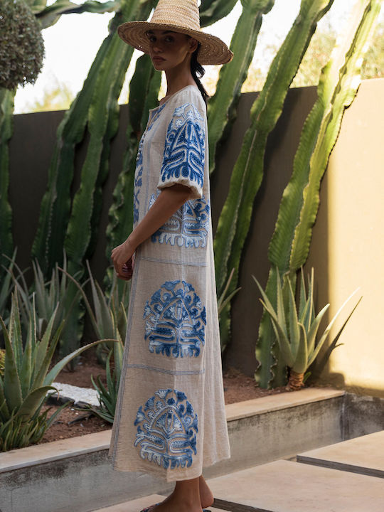 Summer Midi Shirt Dress Ecru