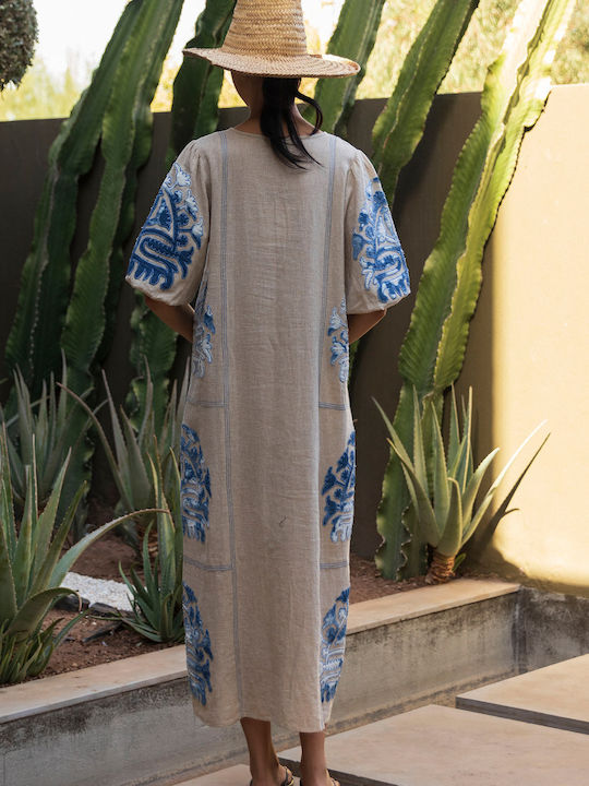 Summer Midi Shirt Dress Ecru