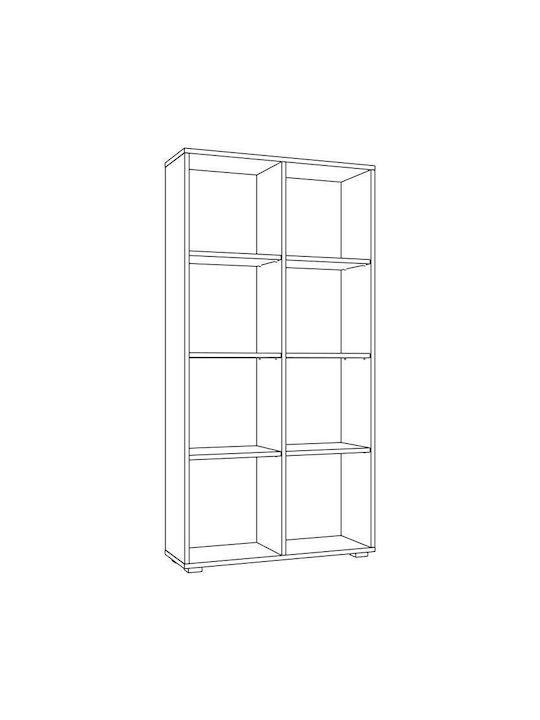 Smart 8p Βιβλιοθήκη Δαπέδου Ξύλινη Καφέ 74x25x146cm