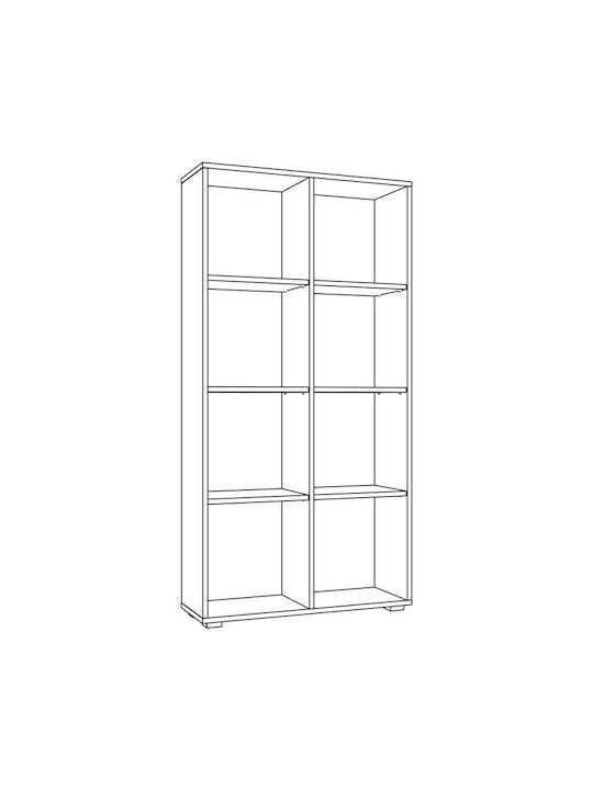 Smart 8p Βιβλιοθήκη Δαπέδου Ξύλινη Μπεζ 74x25x146cm