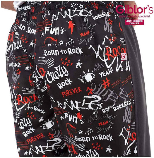 Chef Pants Elastic Waist Pattern Synthetic Zeno Rock