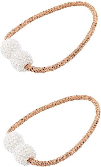 Magnetic Fabric Gold Tie-Back 2 Pieces