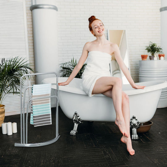 Relaxdays Relaxdays Badezimmerhaken & -halter 85x66cm Silber