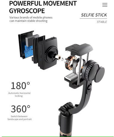 Q8 Phone Gimbal with 2 Operating Hours Black