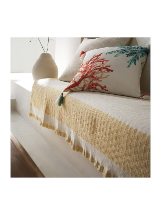 Gofis Home Solenne Armchair Throw Knitted 180x175cm Sun Yellow
