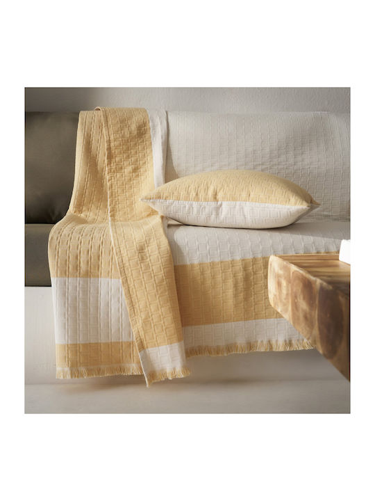 Gofis Home Solenne Armchair Throw Knitted 180x175cm Sun Yellow