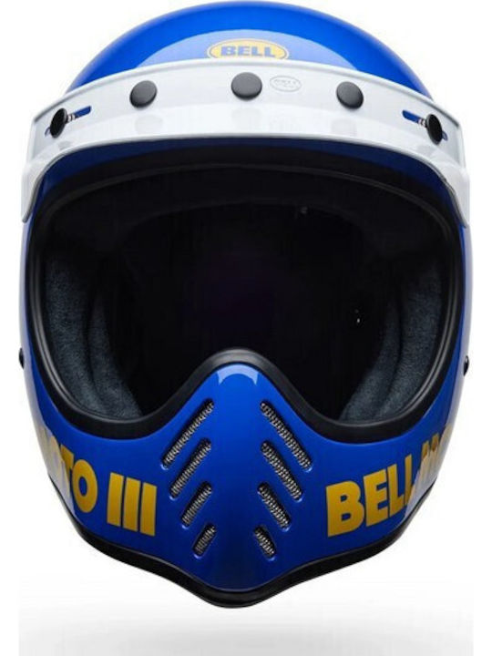 Bell Moto-3 Gloss Blue Motorcycle Helmet Motocross ECE 22.06 1250gr