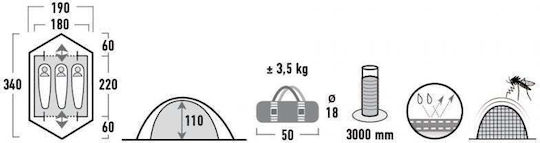 High Peak Woodpecker Cort Camping Igloo Verde 4 Anotimpuri