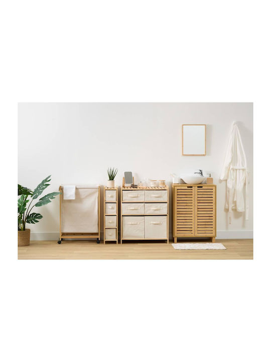 Storage Drawers F-v Tidy Made of Wood & Fabric with 4 Drawers L33xW19xH78.5cm